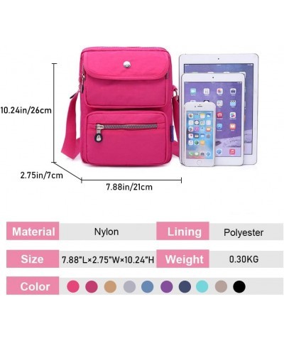 Crossbody Bag for Women Waterproof Shoulder Bag Multi-Pocket Messenger Bag Casual Nylon Purse Handbag Beige $15.29 Shoulder Bags