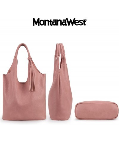 Slouchy Hobo Bags for Women Soft Designer Shoulder Purses Ladies Top Handle Handbag Z Rose Pink $17.99 Totes