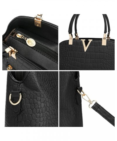 Ladies Shoulder Purse Pu Leather Satchel Handbags Tote Bag for Women Bblack $19.23 Totes