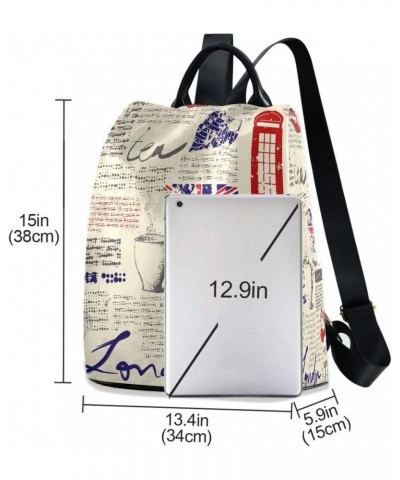 Retro Union Jack Bus Women Backpack Anti-theft Handbag Purse Travel Bag Fashion Shoulder Bags $16.80 Backpacks