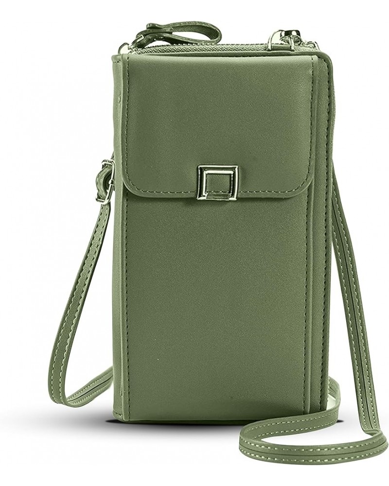 Small Crossbody Bag Cell Phone Purse Mini Messenger Handbag Wallet for Women, Girls, Travel with Adjustable Strap Sage Green ...