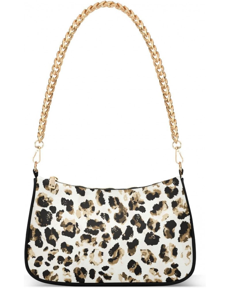 Abstract Leopard Skin Shoulder Bags for Women Small Handbags Mini Clutch Purse $12.60 Clutches