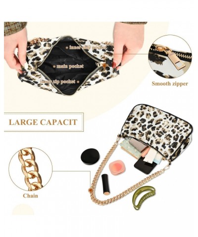 Abstract Leopard Skin Shoulder Bags for Women Small Handbags Mini Clutch Purse $12.60 Clutches