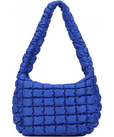 Puffy Shoulder Bag for Women Quilted Puffer Nylon Hobo Handbag Large Cotton Padded Purse Work Travel Lightweight Blue $10.81 ...