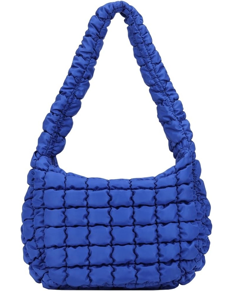 Puffy Shoulder Bag for Women Quilted Puffer Nylon Hobo Handbag Large Cotton Padded Purse Work Travel Lightweight Blue $10.81 ...