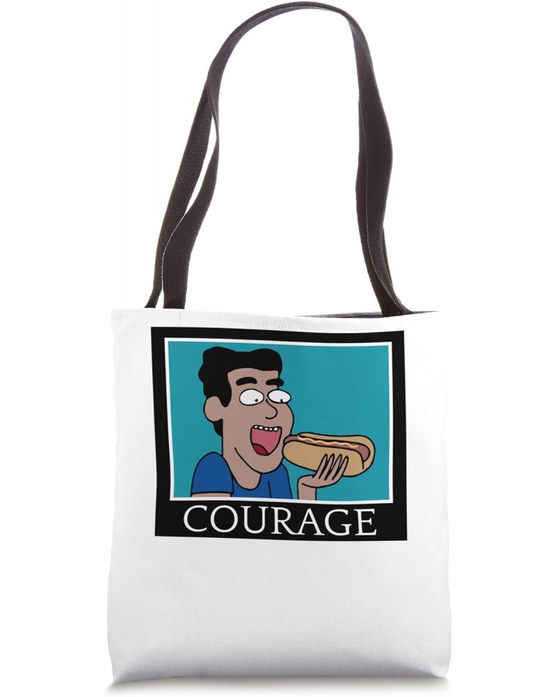 Courage Hot Dog Courageous Eating Hot Dog Tote Bag $12.95 Totes