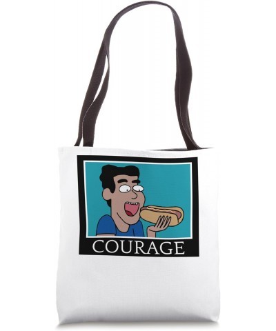 Courage Hot Dog Courageous Eating Hot Dog Tote Bag $12.95 Totes