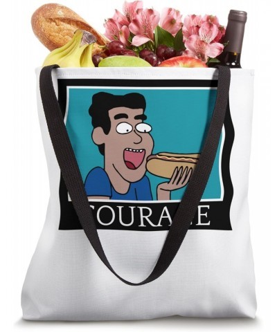 Courage Hot Dog Courageous Eating Hot Dog Tote Bag $12.95 Totes