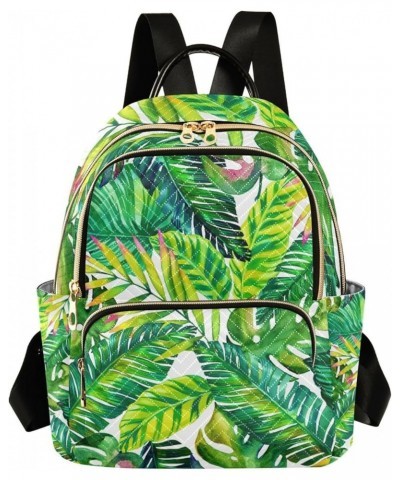 Women Backpack Jungle Green Leaves Anti-Theft Travel Backpack with Luggage Belt Lightweight Handbag Lady Purse Roomy Double Z...