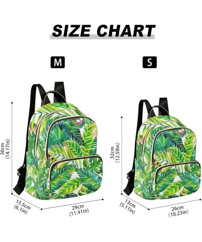 Women Backpack Jungle Green Leaves Anti-Theft Travel Backpack with Luggage Belt Lightweight Handbag Lady Purse Roomy Double Z...