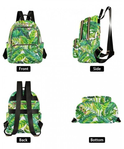 Women Backpack Jungle Green Leaves Anti-Theft Travel Backpack with Luggage Belt Lightweight Handbag Lady Purse Roomy Double Z...