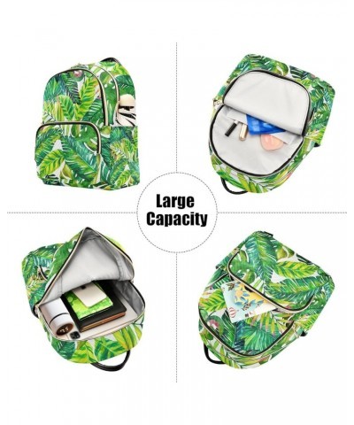 Women Backpack Jungle Green Leaves Anti-Theft Travel Backpack with Luggage Belt Lightweight Handbag Lady Purse Roomy Double Z...