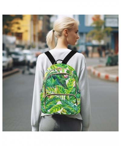 Women Backpack Jungle Green Leaves Anti-Theft Travel Backpack with Luggage Belt Lightweight Handbag Lady Purse Roomy Double Z...