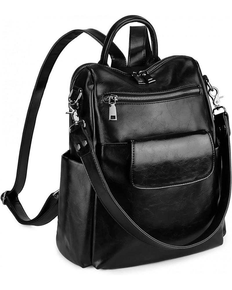 Travel Backpack Purse for Women Vegan Leather Ladies Fashion Tassel Shoulder Bag Convertible 240 Black 2 $22.05 Backpacks