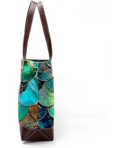 Tote Bag for Women, Large Tote Bag, Women's Tote Handbags, Mermaid Turquoise Golden Scales, Tote Bags for Women Design 13104 ...