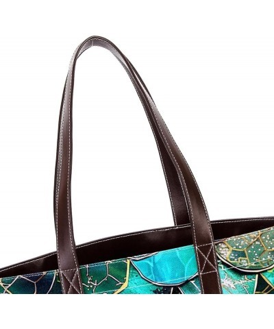 Tote Bag for Women, Large Tote Bag, Women's Tote Handbags, Mermaid Turquoise Golden Scales, Tote Bags for Women Design 13104 ...