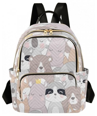 Women Backpack Purse Cute Hippo Fox Koala Raccoon Bear Fashion Shoulder Bags Travel Backpack Small Daypacks M Small $14.82 Ba...