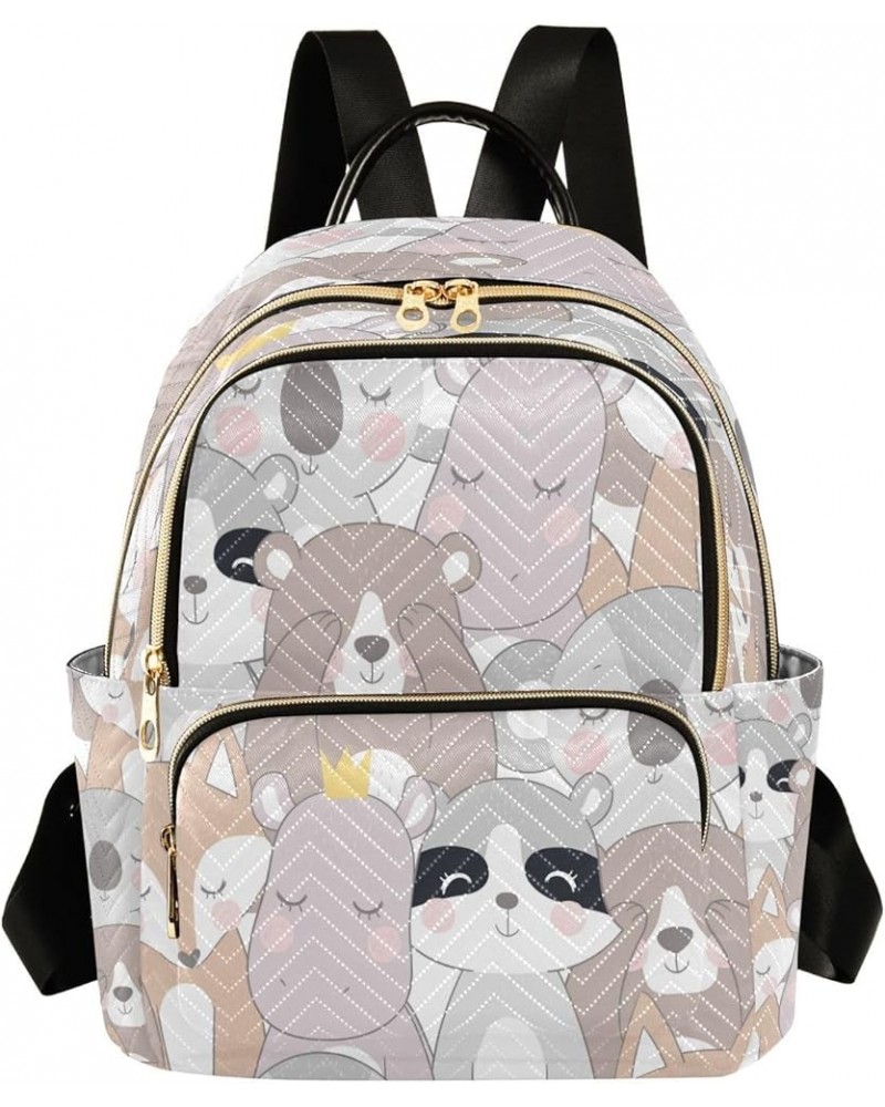 Women Backpack Purse Cute Hippo Fox Koala Raccoon Bear Fashion Shoulder Bags Travel Backpack Small Daypacks M Small $14.82 Ba...