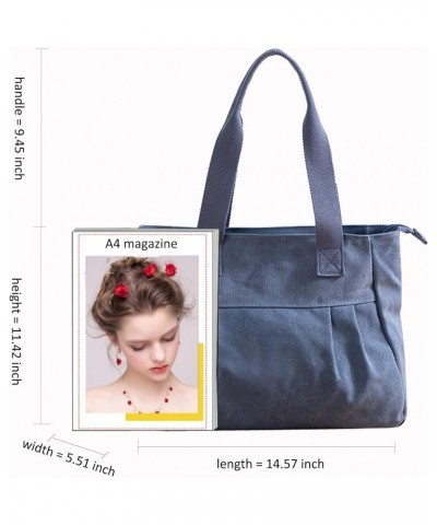 Tote Bag for Women Trendy Canvas Tote Bags Lighweight Satchel Purse, 14 x 11 Inch Blue $15.65 Totes