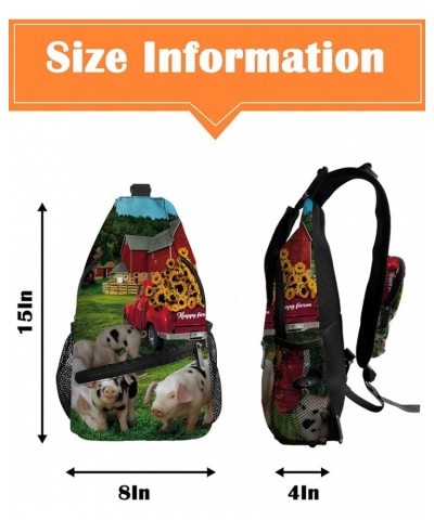 Sling Bag Crossbody Bag for Women Men Retro Farmhouse Style Fall Theme Fruit Food Harvest Waterproof Hiking Backpack Lightwei...