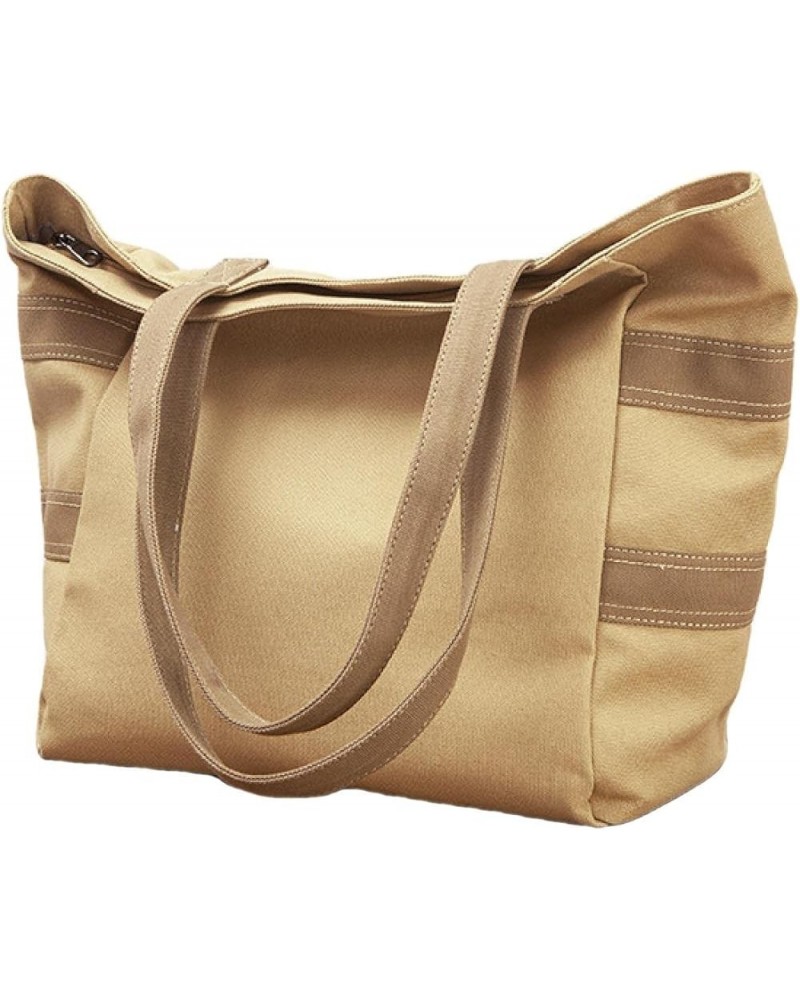 Women Canvas Handbag Tote Purse Leisure Hobo Bag for Shopping Travel Tote Bag Brown $10.08 Handbags