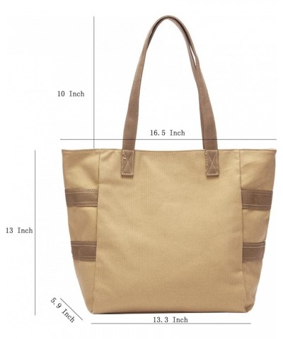 Women Canvas Handbag Tote Purse Leisure Hobo Bag for Shopping Travel Tote Bag Brown $10.08 Handbags