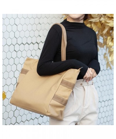 Women Canvas Handbag Tote Purse Leisure Hobo Bag for Shopping Travel Tote Bag Brown $10.08 Handbags