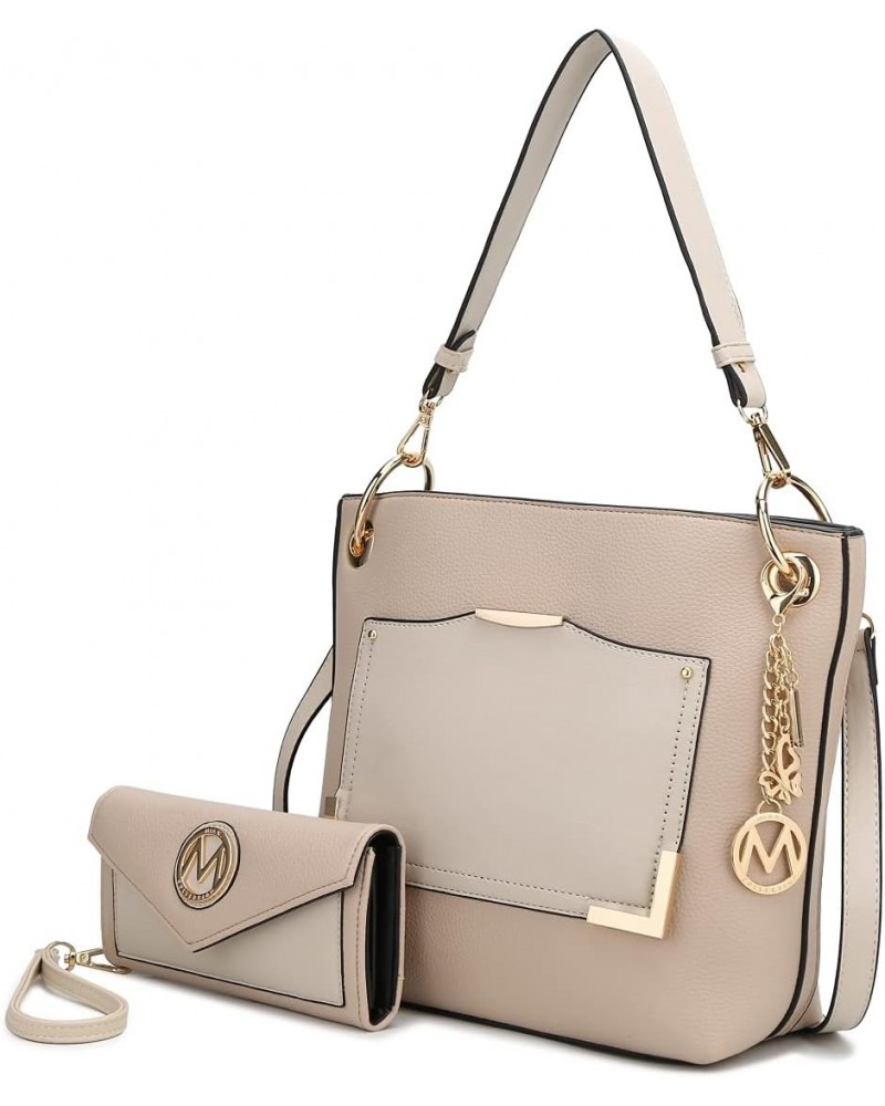 by Mia K MKF-X585BG Grace Shoulder Bag & Wristlet Set, Beige $27.20 Wristlets