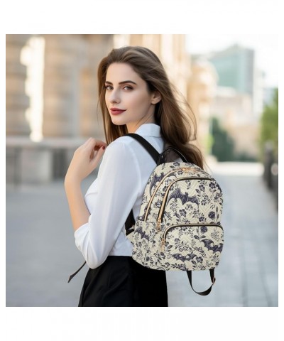 Women Fashion Backpack Purse Casual Lightweight Travel Shoulder Bag Ethnic Elephant Rucksack Ladies Bag, Small Goth Bats Smal...