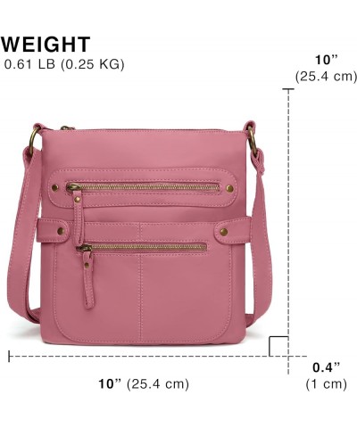 Crossbody Bags for Women Travel Bag Purses and Handbags Multi Pocket Shoulder Bag Ultra Soft Faux Leather, H1693 Light Pink-s...