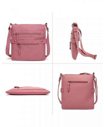 Crossbody Bags for Women Travel Bag Purses and Handbags Multi Pocket Shoulder Bag Ultra Soft Faux Leather, H1693 Light Pink-s...