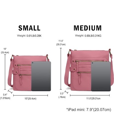 Crossbody Bags for Women Travel Bag Purses and Handbags Multi Pocket Shoulder Bag Ultra Soft Faux Leather, H1693 Light Pink-s...