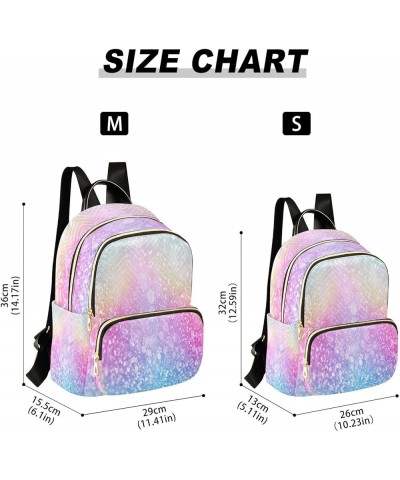 Mini Backpack for Women, Fancy Rainbow Color Glitter Travel Backpack Purse for Ladies, Small Bookbag Daypack Shoulder Bag S A...