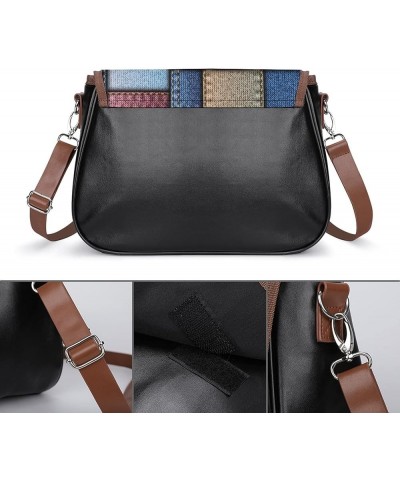 Printed Crossbody Bag Shoulder Bag PU Leather Women's Designer Satchels Dog Corgi Color10 $23.64 Satchels