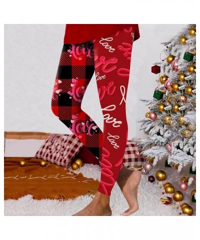 Womens Cargo Sweatpants Elastic Loose Pants Clover Printing Jogger Lounge Pants Loose Fit High Waisted Sweat Pants 1-red $6.4...