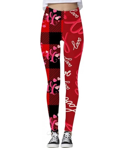 Womens Cargo Sweatpants Elastic Loose Pants Clover Printing Jogger Lounge Pants Loose Fit High Waisted Sweat Pants 1-red $6.4...