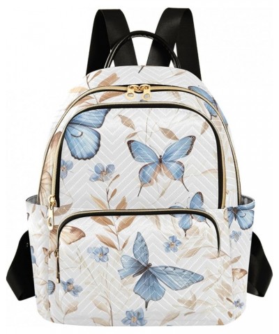 Butterflies with Blue and Brown Womens Casual Daypack, Women's Backpack Purse, Fashion Backpacks for Women, S Butterflies Wit...