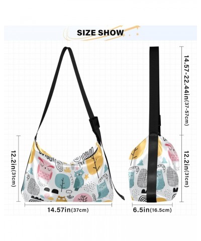 Colorful Owls Hobo Crossbody Bags for Women Leather Large Shoulder Bag Cross Body Trendy Womens Tote Bags Handbag for Travel ...