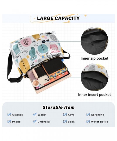 Colorful Owls Hobo Crossbody Bags for Women Leather Large Shoulder Bag Cross Body Trendy Womens Tote Bags Handbag for Travel ...