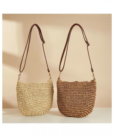 Straw Beach Bag Cute Hobo Bags Women Vintage Shoulder Bag Everything Tote Bag Summer Beach Bag Work Travel Bag 2024 A Khaki $...