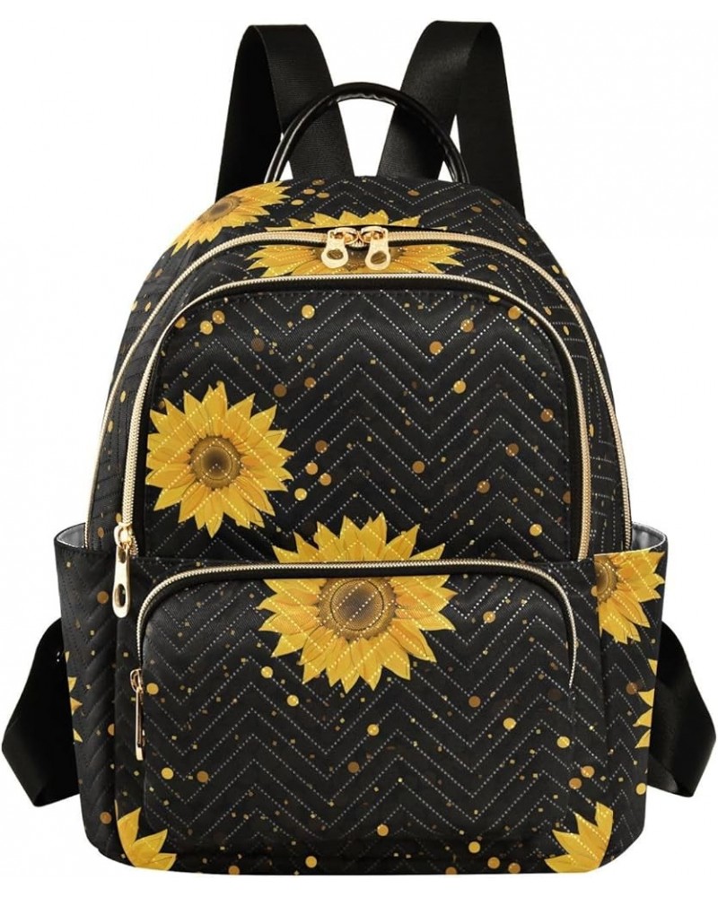 Sunflowers Yellow Dots Women's Backpack Purse Causal Daypack Work Travel College Business Trip Bag Shoulder Bag Medium $14.07...