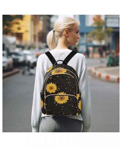 Sunflowers Yellow Dots Women's Backpack Purse Causal Daypack Work Travel College Business Trip Bag Shoulder Bag Medium $14.07...