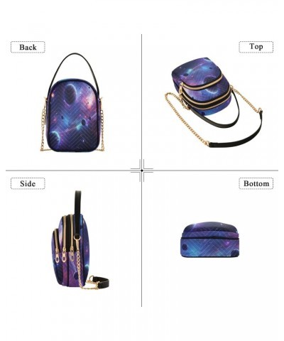 Group Of Planets in A Galaxy Version Small Crossbody Bag Functional Multi Pocket Bag Shoulder Handbag $17.10 Crossbody Bags