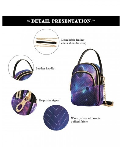 Group Of Planets in A Galaxy Version Small Crossbody Bag Functional Multi Pocket Bag Shoulder Handbag $17.10 Crossbody Bags