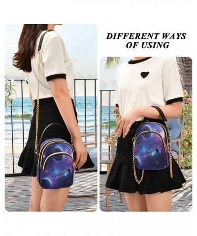 Group Of Planets in A Galaxy Version Small Crossbody Bag Functional Multi Pocket Bag Shoulder Handbag $17.10 Crossbody Bags