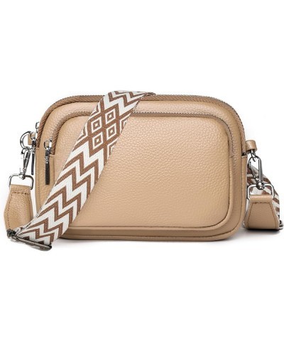 Small Crossbody Bag for Women Genuine leather Crossbody Purses with Wide Guitar Strap Shoulder Handbag Satchel Khaki $11.09 C...