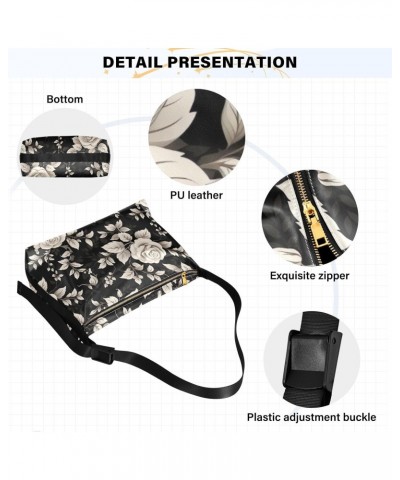 Flowers Floral Crossbody Bag for Women Men with Adjustable Strap PU Leather Shoulder Hobo Purse Bag 20851594 $14.85 Shoulder ...