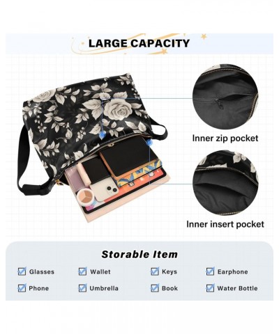 Flowers Floral Crossbody Bag for Women Men with Adjustable Strap PU Leather Shoulder Hobo Purse Bag 20851594 $14.85 Shoulder ...