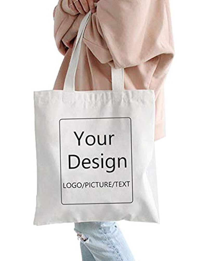 Customize Your Own Personalized Canvas Tote Bag on One Side 24 White $36.34 Totes