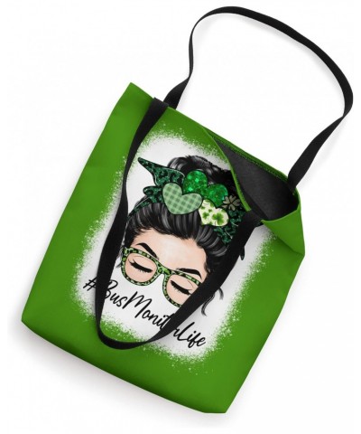 Bus Monitor Women Messy Bun St Patrick's Day Shamrock Tote Bag $15.94 Totes